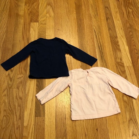 Carter’s Set of 2 Long Sleeve Shirts Heart Themed Pink Blue 18M - Picture 5 of 5